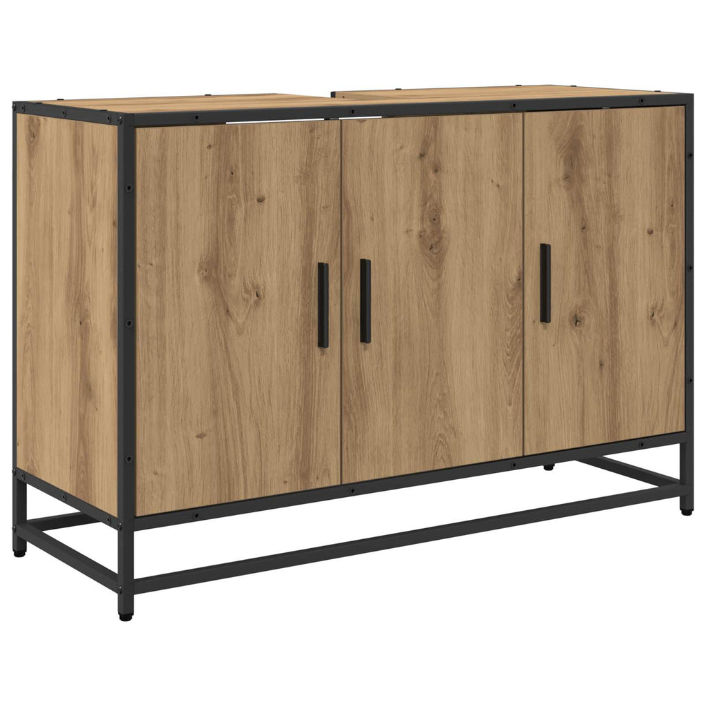 Badezimmermöbel-Set mit Regal 3 pcs Artisan-Eiche Holzwerkstoff