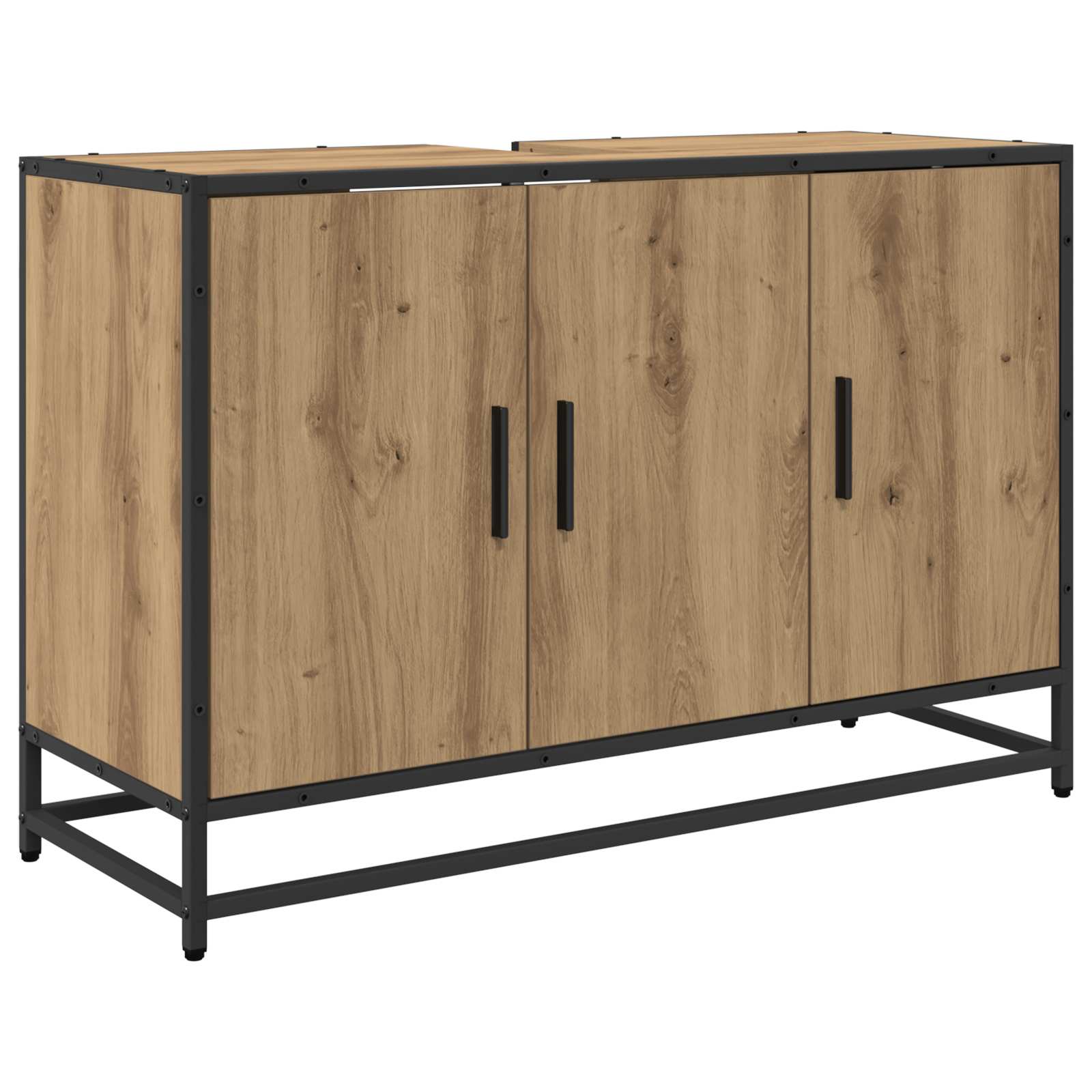 Badezimmermöbel-Set mit Regal 3 pcs Artisan-Eiche Holzwerkstoff