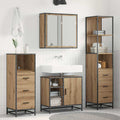 Badezimmermöbel-Set mit Regal 4 pcs Artisan-Eiche Holzwerkstoff