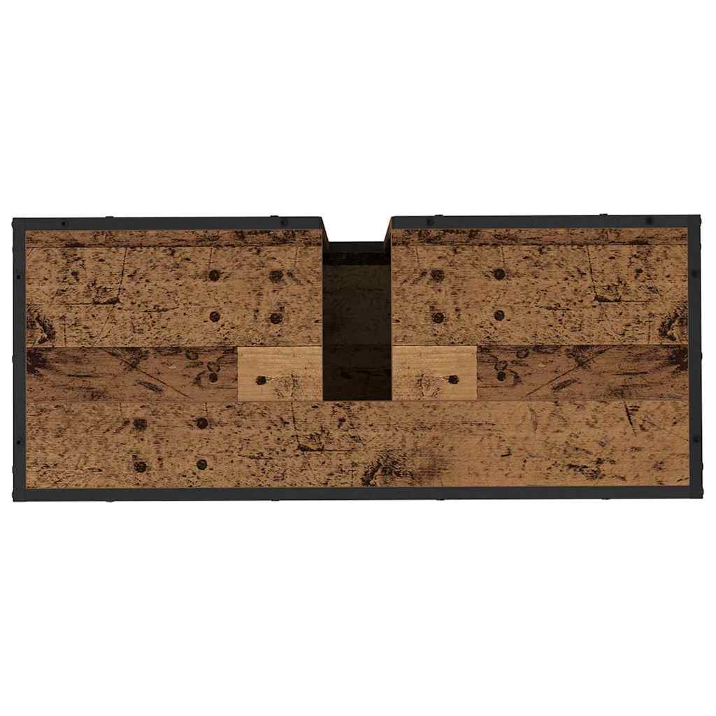 Badezimmermöbel-Set mit Schubladen 3 pcs Altholz Holzwerkstoff