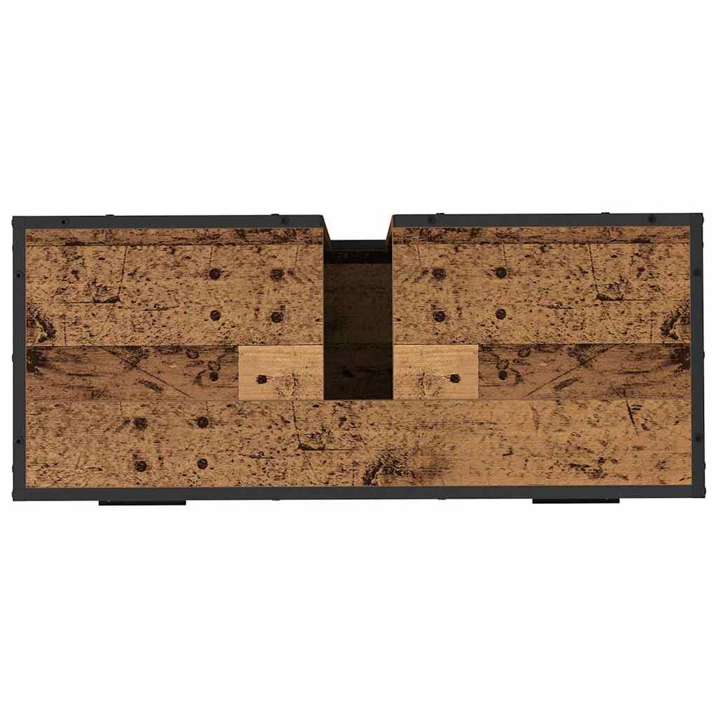 Badezimmermöbel-Set mit Schubladen 2 pcs Altholz Holzwerkstoff