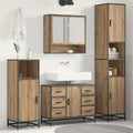 Badezimmermöbel-Set mit Regal 4 pcs Artisan-Eiche Holzwerkstoff