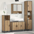 Badezimmermöbel-Set mit Regal 4 pcs Artisan-Eiche Holzwerkstoff