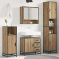 Badezimmermöbel-Set mit Regal 4 pcs Artisan-Eiche Holzwerkstoff