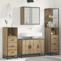 Badezimmermöbel-Set mit Regal 3 pcs Artisan-Eiche Holzwerkstoff