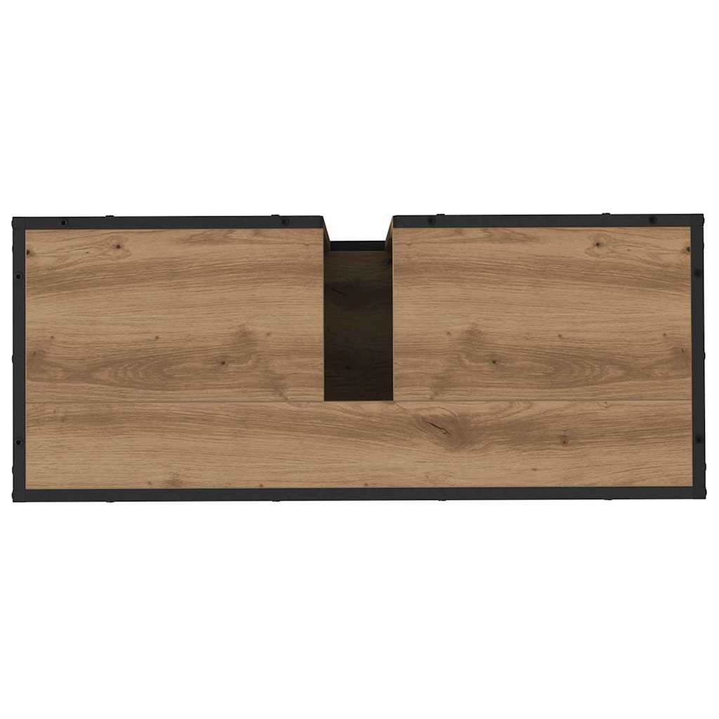 Badezimmermöbel-Set mit Regal 2 pcs Artisan-Eiche Holzwerkstoff