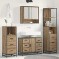 Badezimmermöbel-Set mit Regal 4 pcs Artisan-Eiche Holzwerkstoff