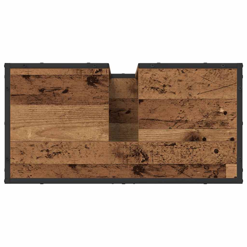 Badezimmermöbel-Set mit Regal 2 pcs Altholz Holzwerkstoff