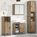 Badezimmermöbel-Set mit Regal 4 pcs Artisan-Eiche Holzwerkstoff