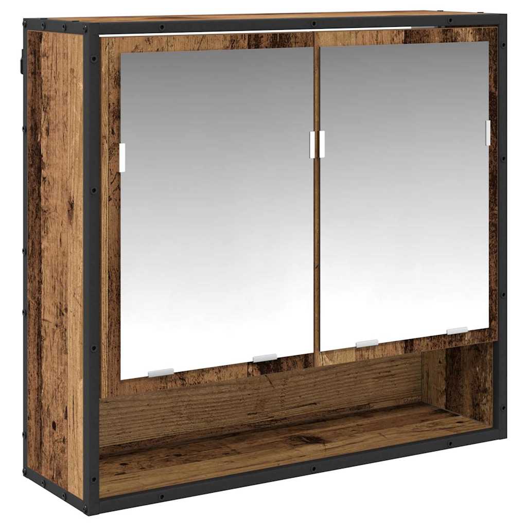 Badezimmermöbel-Set mit Regal 3 pcs Altholz Holzwerkstoff