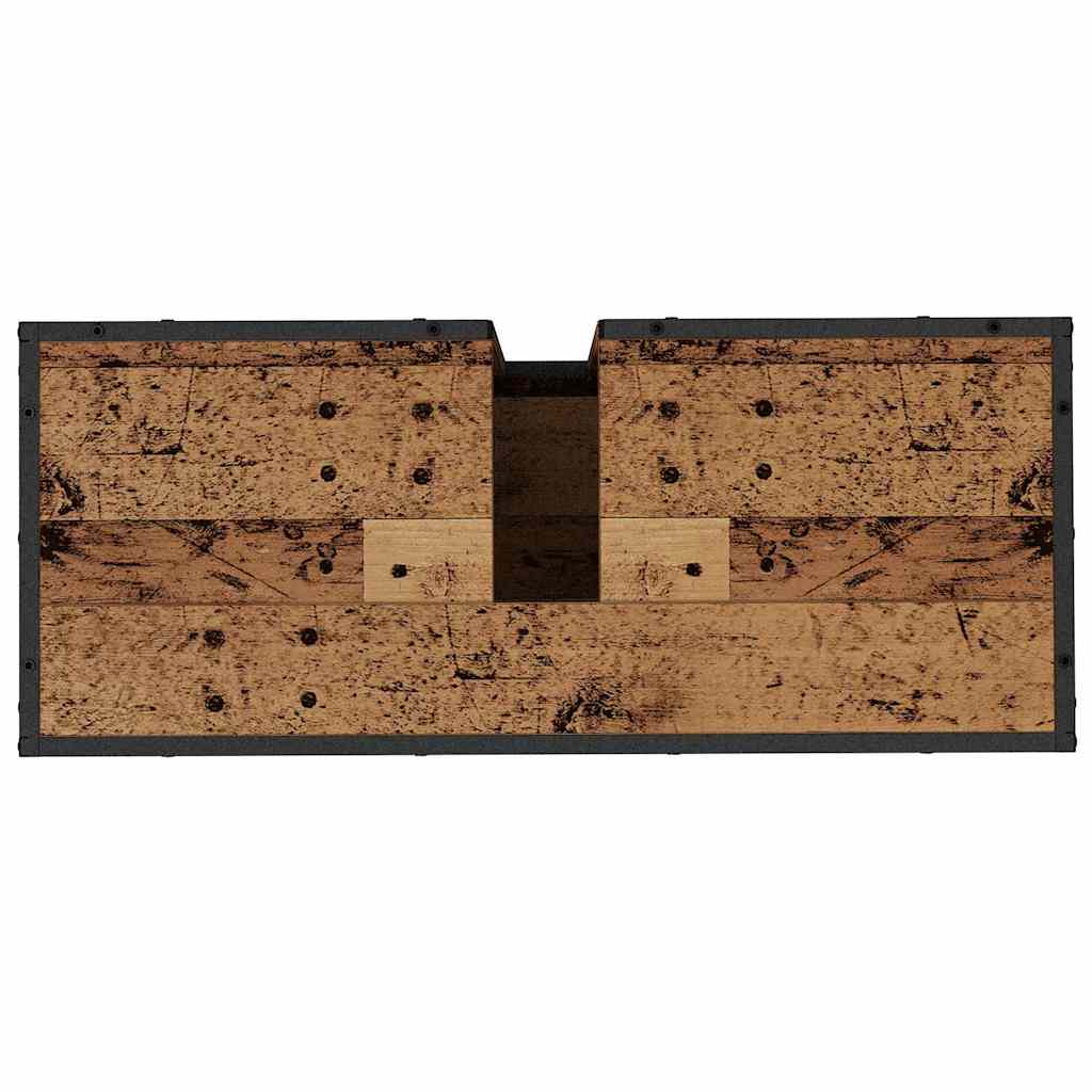 Badezimmermöbel-Set mit Regal 3 pcs Altholz Holzwerkstoff