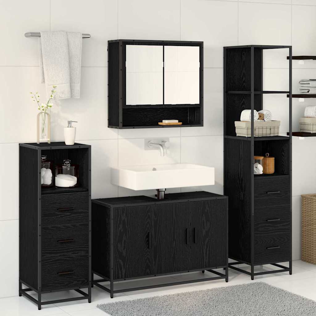 Badezimmermöbel-Set mit Regal 3 pcs Artisan-Eiche Holzwerkstoff