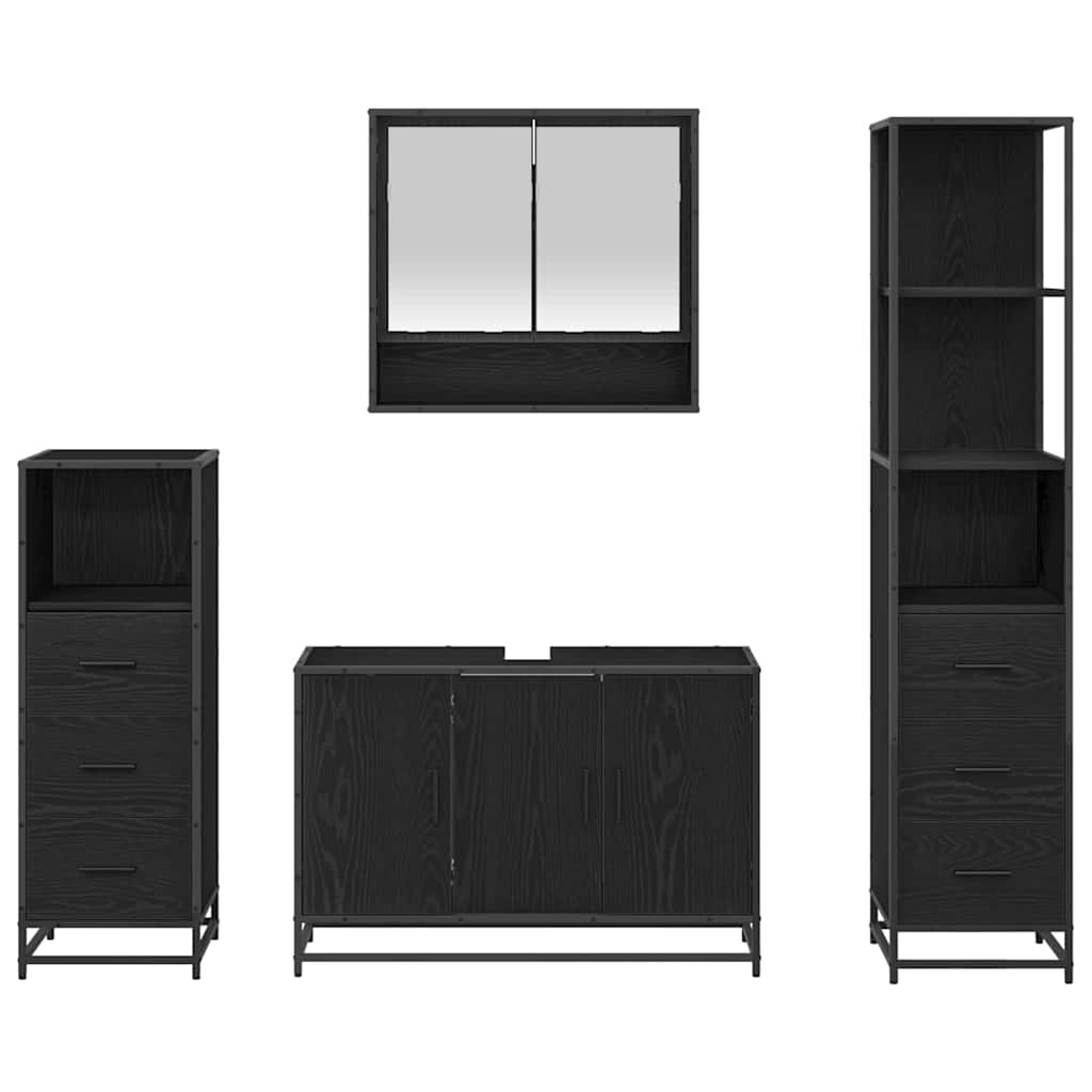 Badezimmermöbel-Set mit Regal 3 pcs Artisan-Eiche Holzwerkstoff