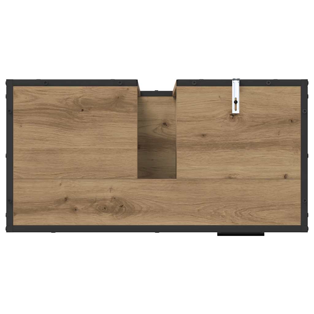 Badezimmermöbel-Set mit Regal 2 pcs Artisan-Eiche Holzwerkstoff