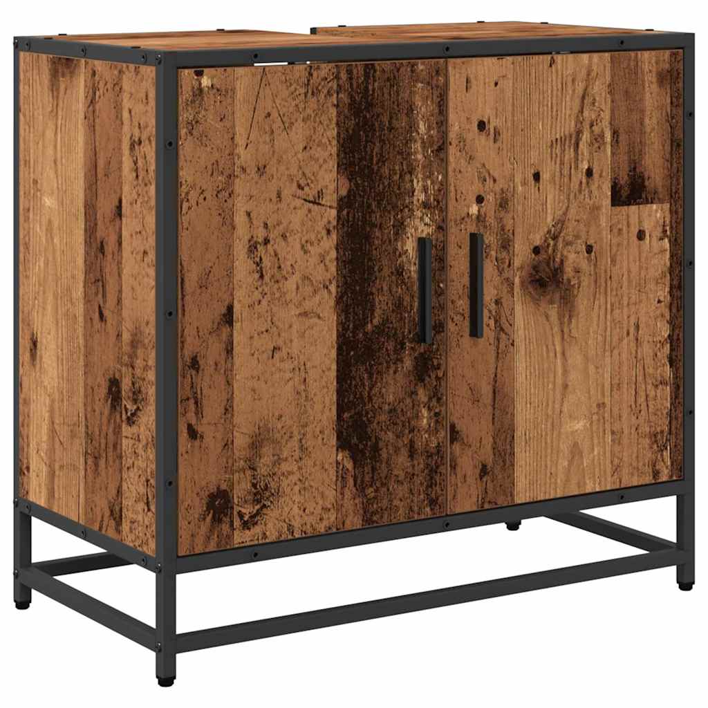 Badezimmermöbel-Set mit Schubladen 3 pcs Altholz Holzwerkstoff