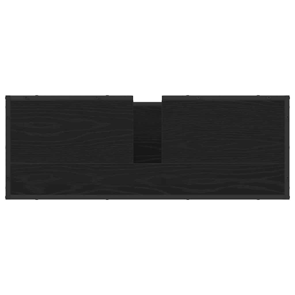 Badezimmermöbel-Set 2 pcs Schwarz Eichen-Optik Holzwerkstoff