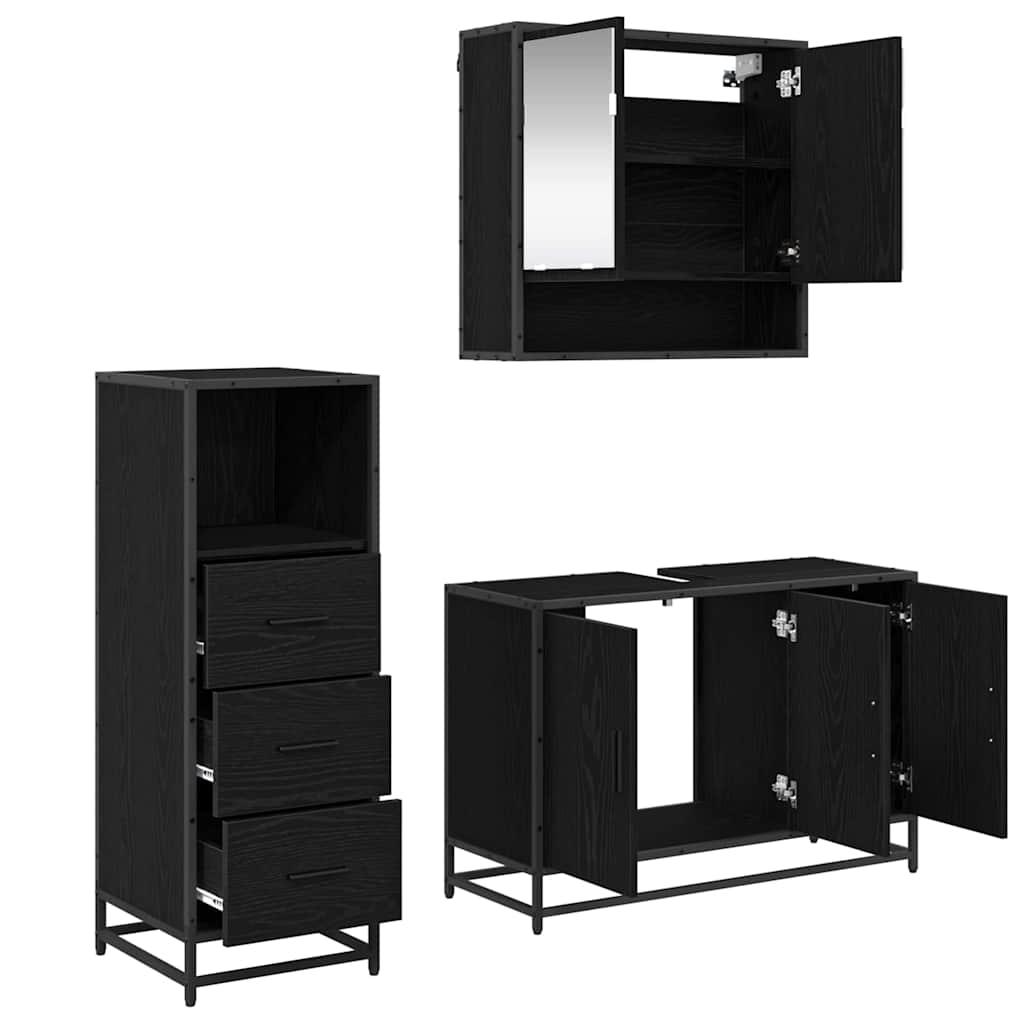 Badezimmermöbel-Set mit Schubladen 2 pcs Altholz Holzwerkstoff