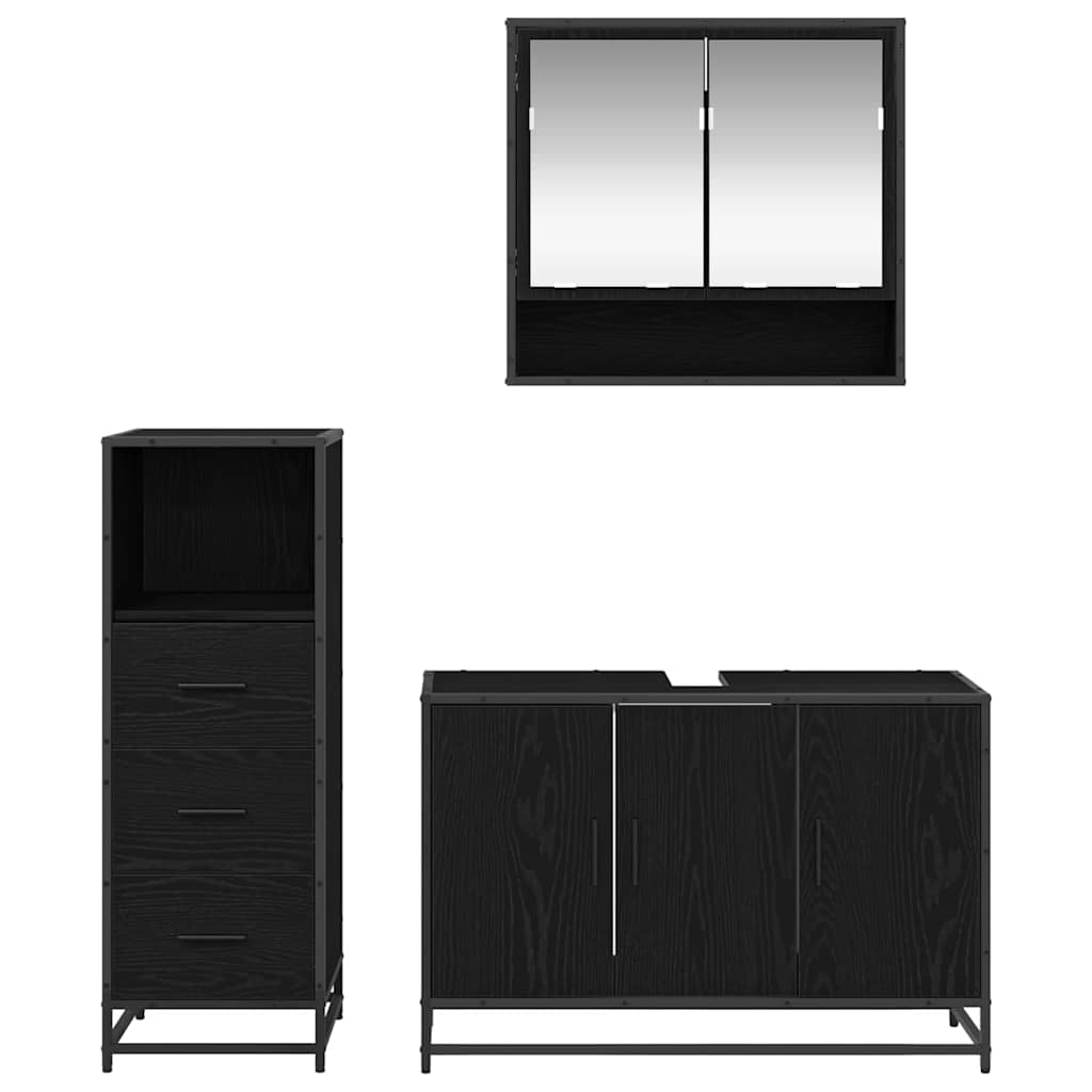 Badezimmermöbel-Set mit Schubladen 2 pcs Altholz Holzwerkstoff