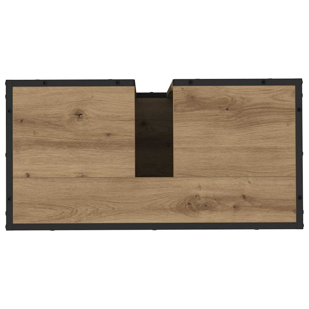 Badezimmermöbel-Set mit Regal 2 pcs Artisan-Eiche Holzwerkstoff