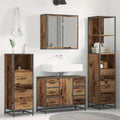 Badezimmermöbel Set mit Schubladen 4 pcs Altholz Holzwerkstoff