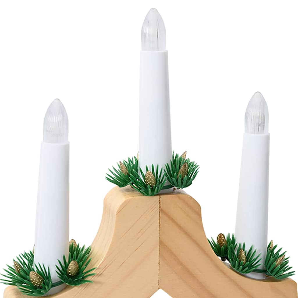 Weihnachtskerzenbrücke mit 7 LEDs Braun 39,5 x 5 x 29 cm