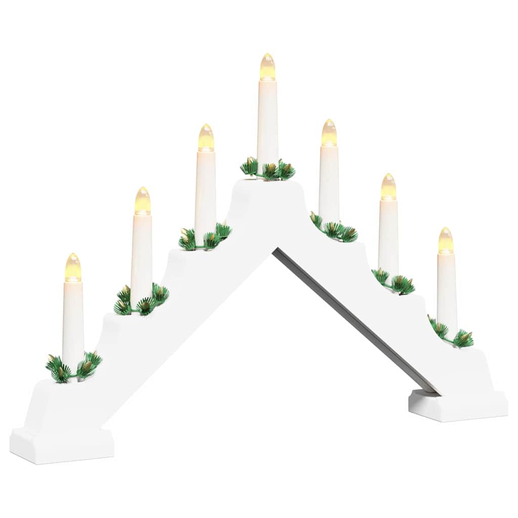 Weihnachtskerzenbrücke mit 7 LEDs Weiß 39,5 x 5 x 29 cm