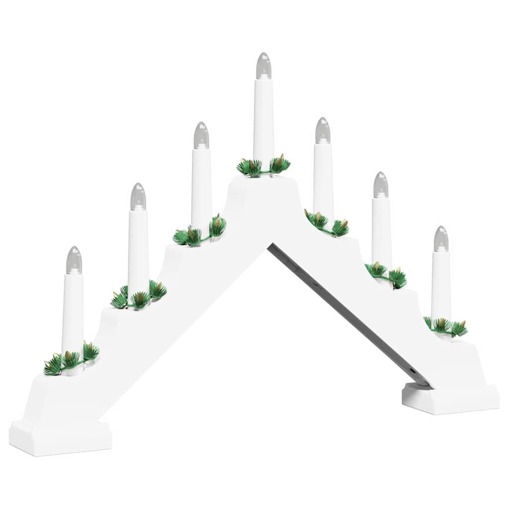 Weihnachtskerzenbrücke mit 7 LEDs Weiß 39,5 x 5 x 29 cm