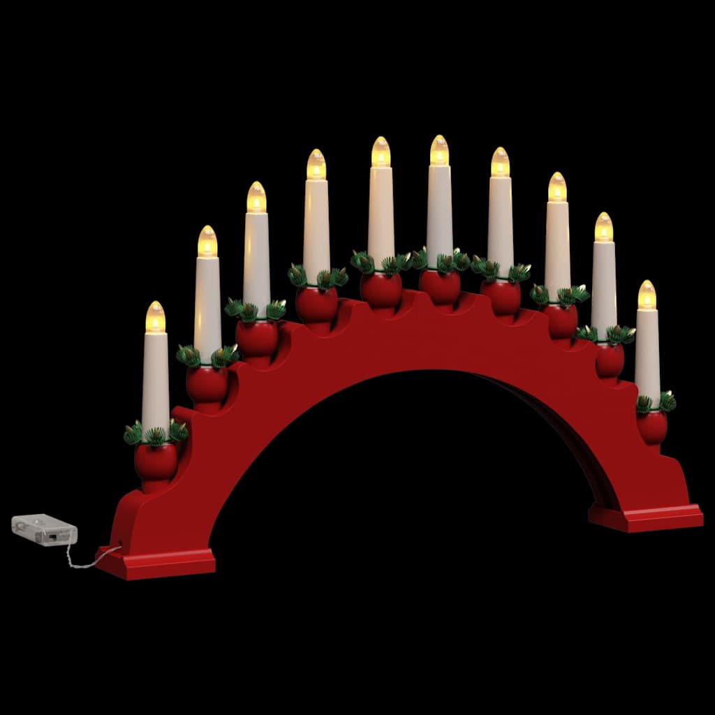 Weihnachtskerzenbogen mit 10 LED Kerzen 3 pcs Rot