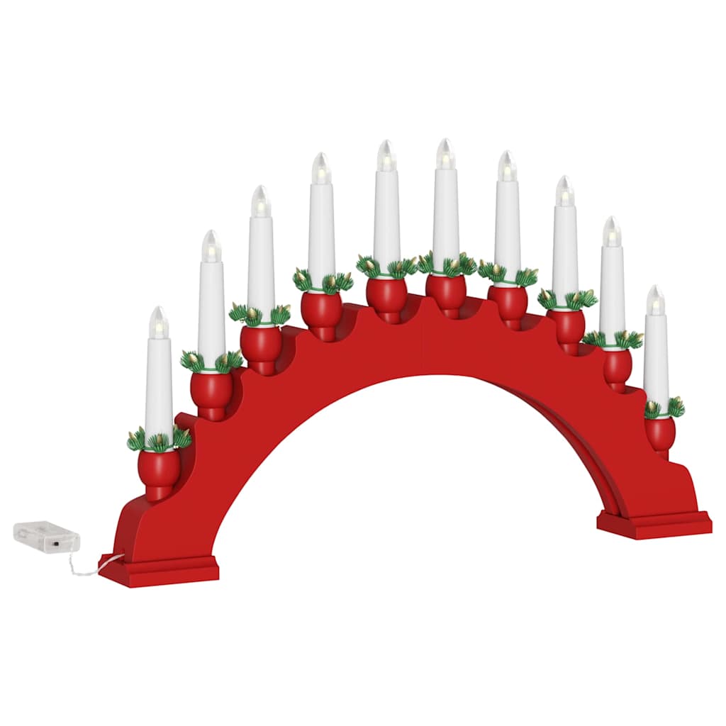 Weihnachtskerzenbogen mit 10 LED Kerzen 3 pcs Rot