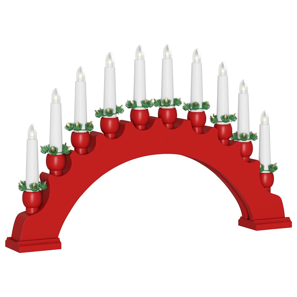Weihnachtskerzenbogen mit 10 LED Kerzen 3 pcs Rot