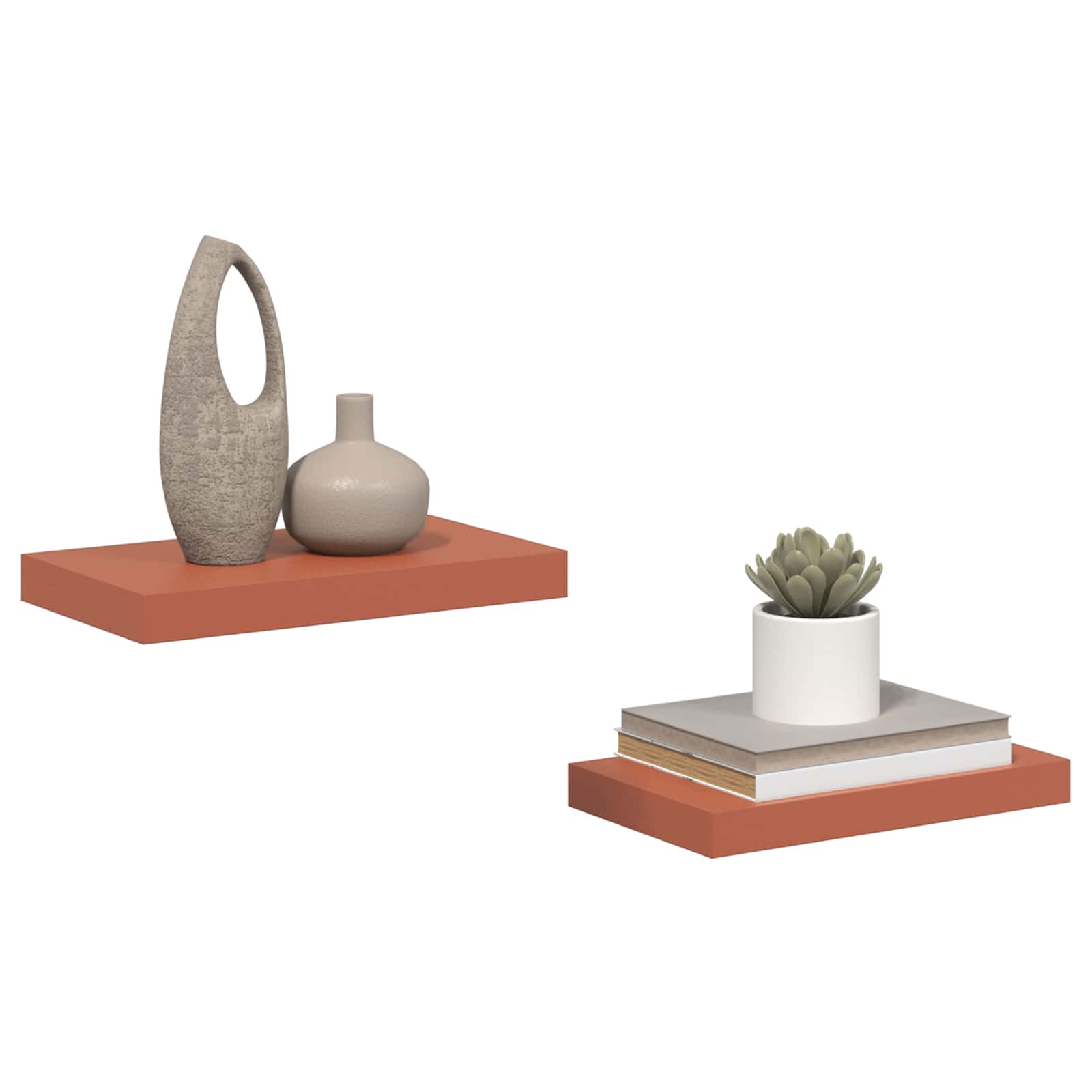 Wandregal Wandmontiert 2 pcs Rot 40 x 23,5 x 4 cm Holzwerkstoff