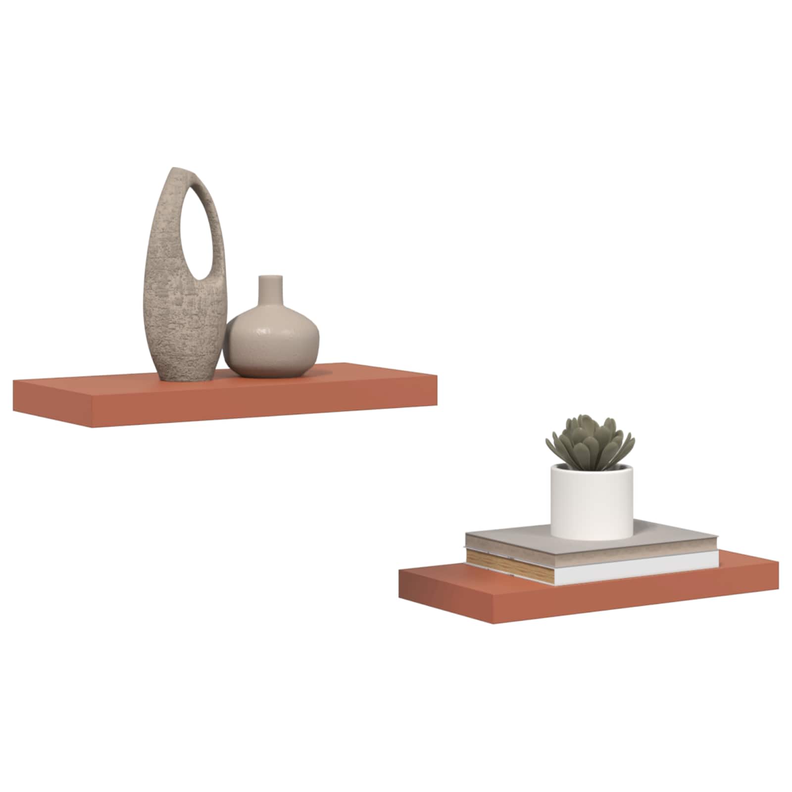 Wandregal Wandmontiert 2 pcs Rot 50 x 23 x 4 cm Holzwerkstoff