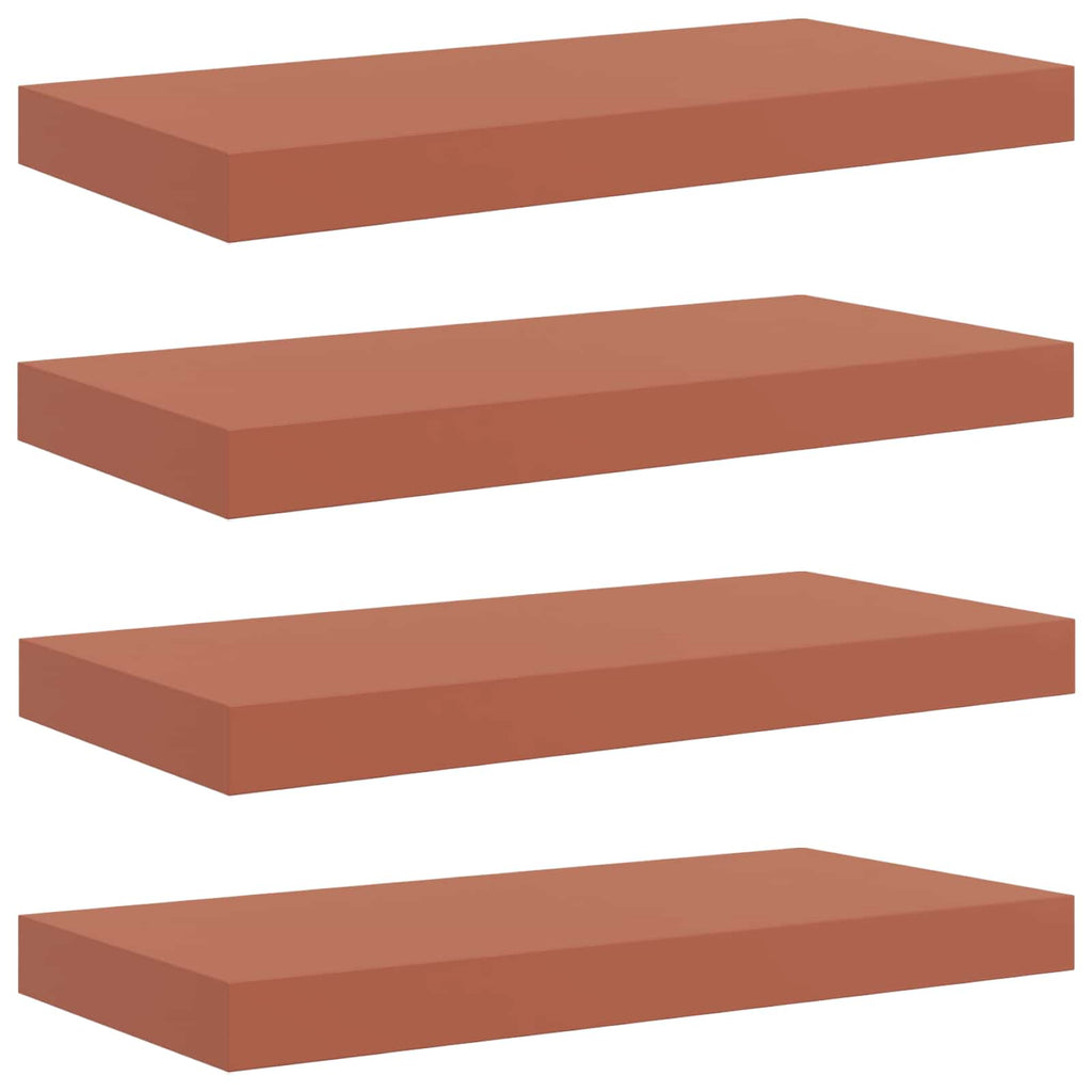 Wandregal Wandmontiert 4 pcs Rot 50 x 23 x 4 cm Holzwerkstoff