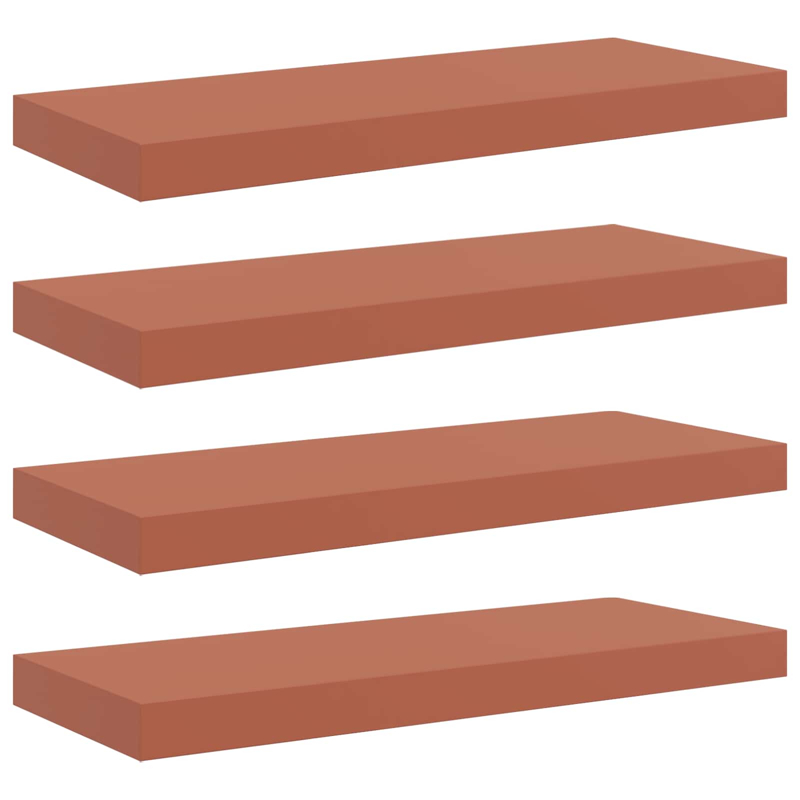 Wandregal Wandmontiert 4 pcs Rot 60 x 23 x 4 cm Holzwerkstoff