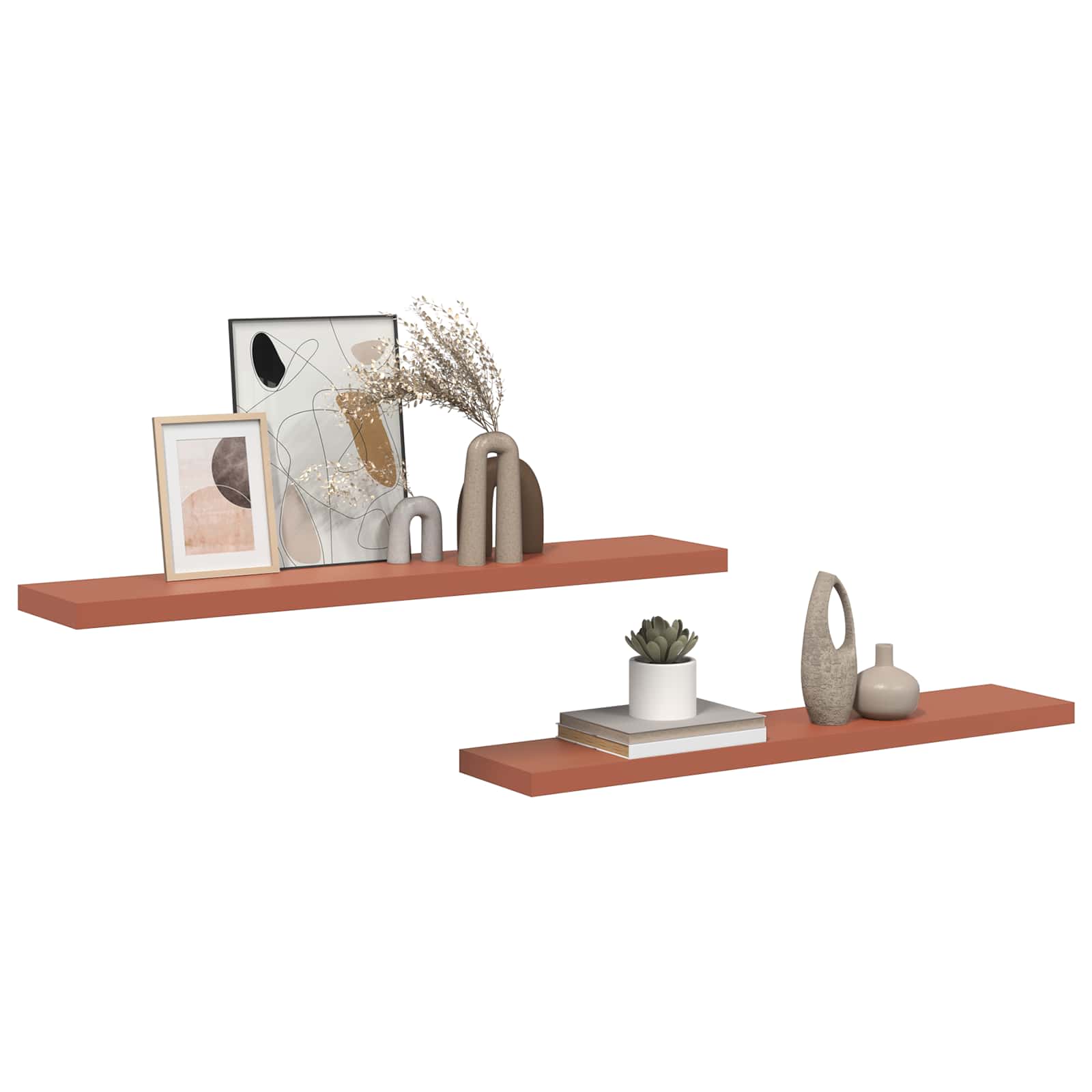 Wandregal 2 pcs Rot 120 x 23,5 x 4 cm Holzwerkstoff