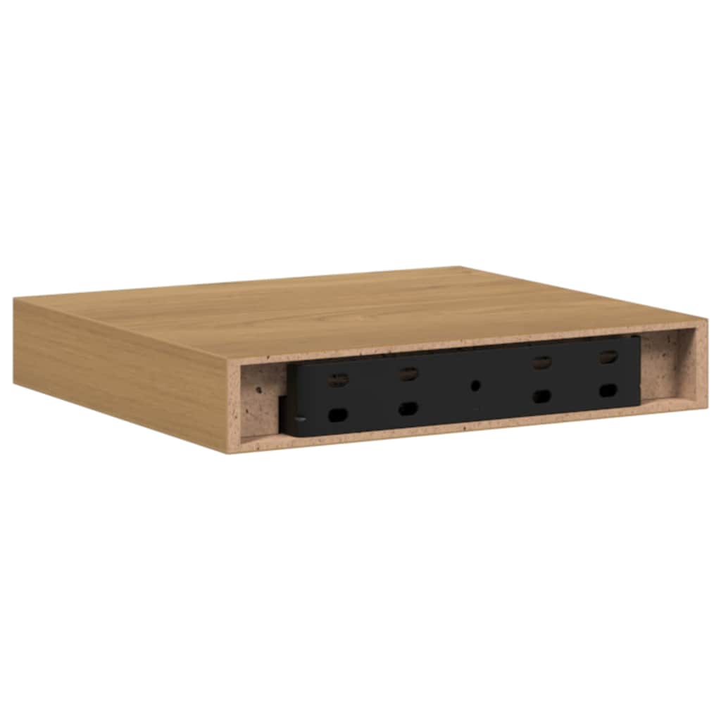 Wandregal 2 pcs Braun 23 x 23,5 x 4 cm Holzwerkstoff