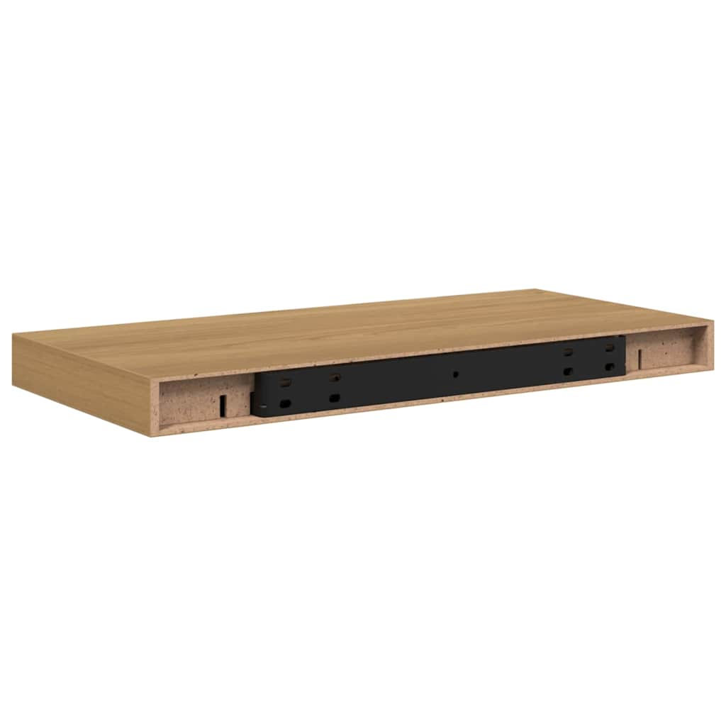 Wandregal Wandmontiert 2 pcs Braun 50 x 23 x 4 cm Holzwerkstoff
