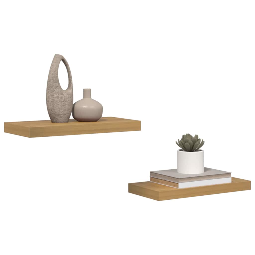 Wandregal Wandmontiert 2 pcs Braun 50 x 23 x 4 cm Holzwerkstoff