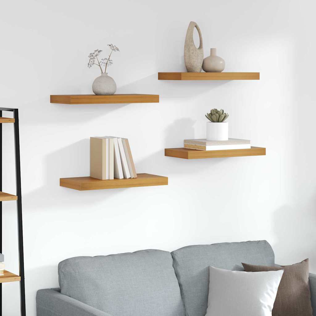 Wandregal Wandmontiert 4 pcs Braun 50 x 23 x 4 cm Holzwerkstoff
