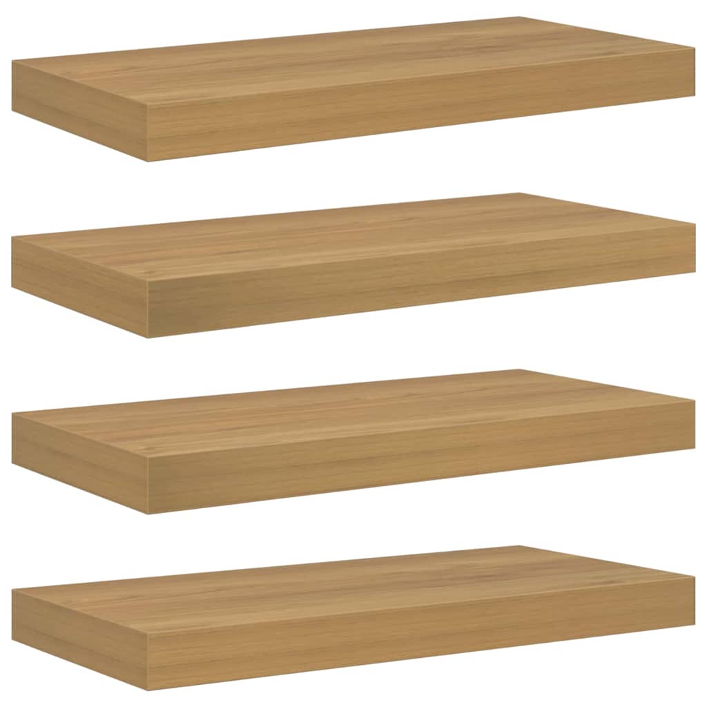 Wandregal Wandmontiert 4 pcs Braun 50 x 23 x 4 cm Holzwerkstoff