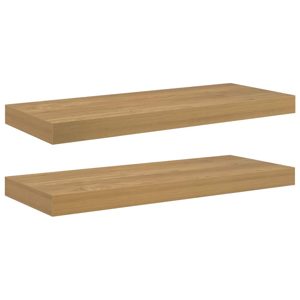 Wandregal Wandmontiert 2 pcs Braun 60 x 23 x 4 cm Holzwerkstoff