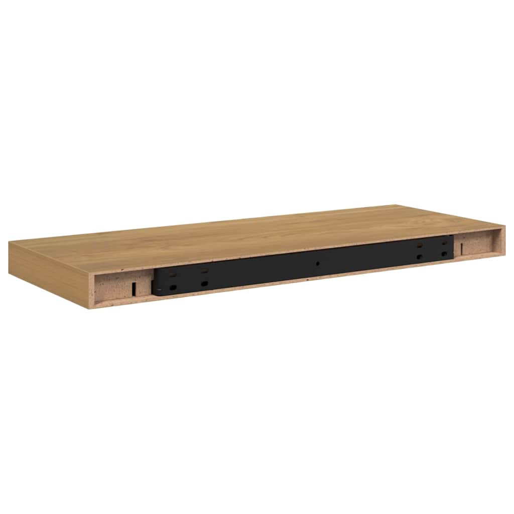 Wandregal Wandmontiert 2 pcs Braun 60 x 23 x 4 cm Holzwerkstoff