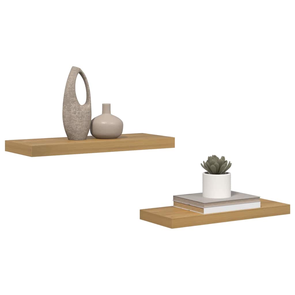 Wandregal Wandmontiert 2 pcs Braun 60 x 23 x 4 cm Holzwerkstoff