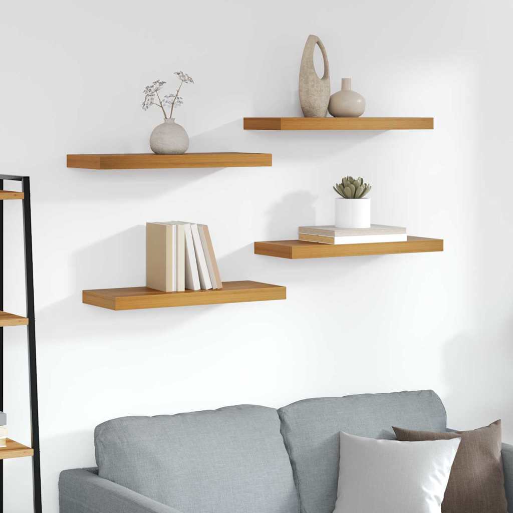 Wandregal Wandmontiert 4 pcs Braun 60 x 23 x 4 cm Holzwerkstoff