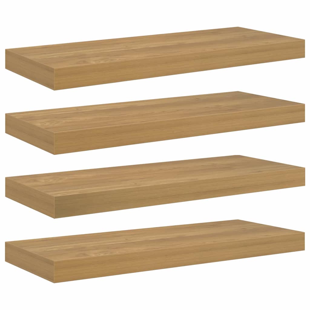 Wandregal Wandmontiert 4 pcs Braun 60 x 23 x 4 cm Holzwerkstoff