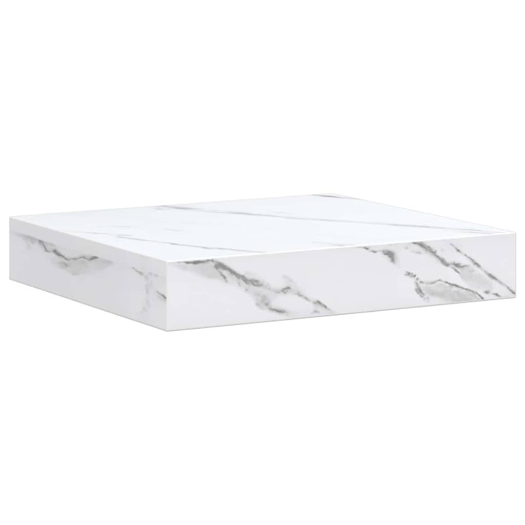 Wandregal 4 pcs Weiß Marmor 23 x 23,5 x 4 cm Holzwerkstoff