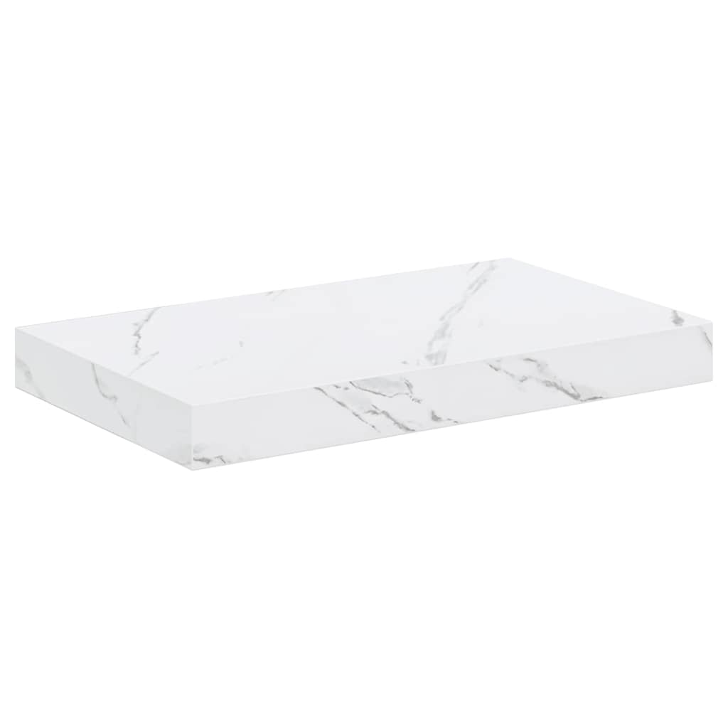 Wandregal 2 pcs Weiß Marmor 40 x 23,5 x 4 cm Holzwerkstoff