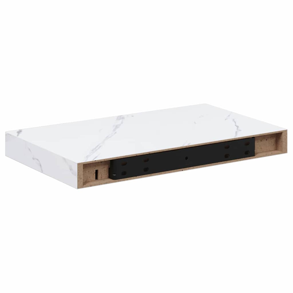 Wandregal 2 pcs Weiß Marmor 40 x 23,5 x 4 cm Holzwerkstoff