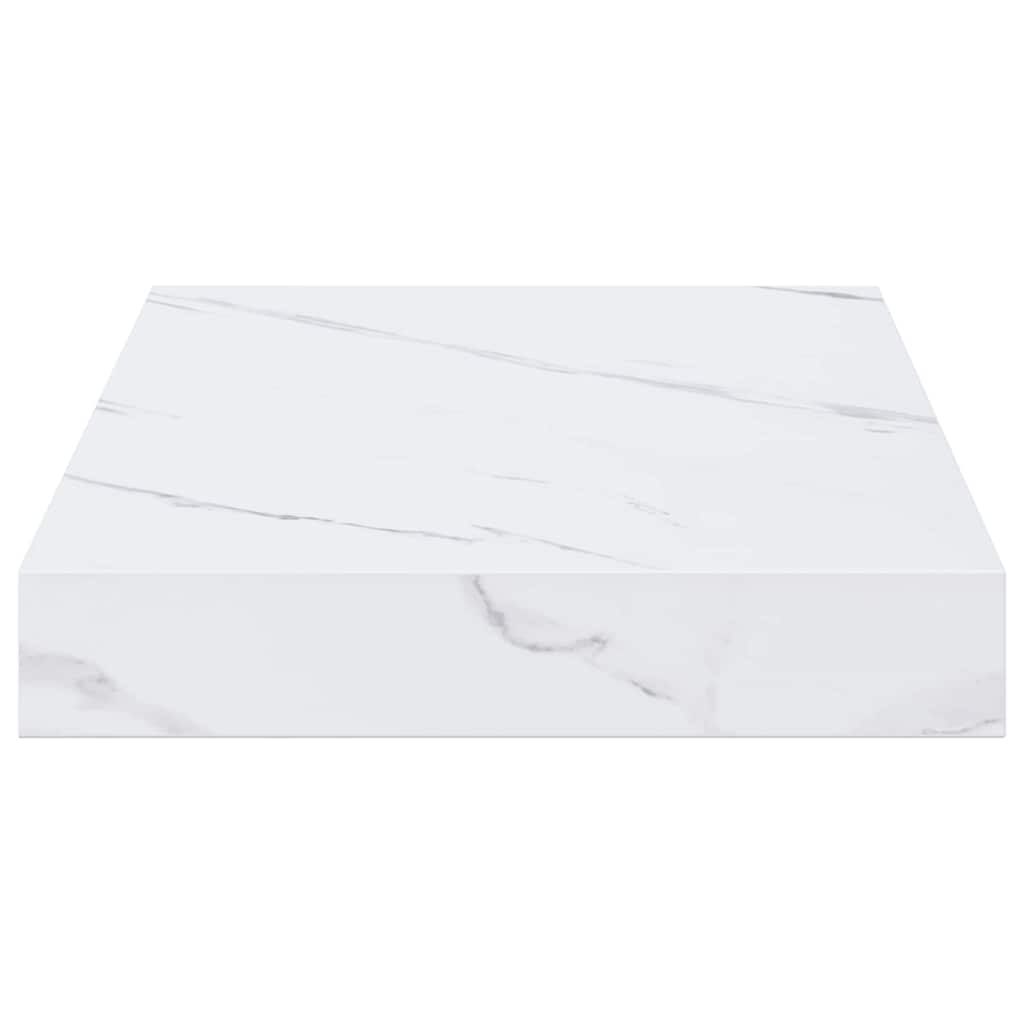Wandregal 2 pcs Weiß Marmor 40 x 23,5 x 4 cm Holzwerkstoff