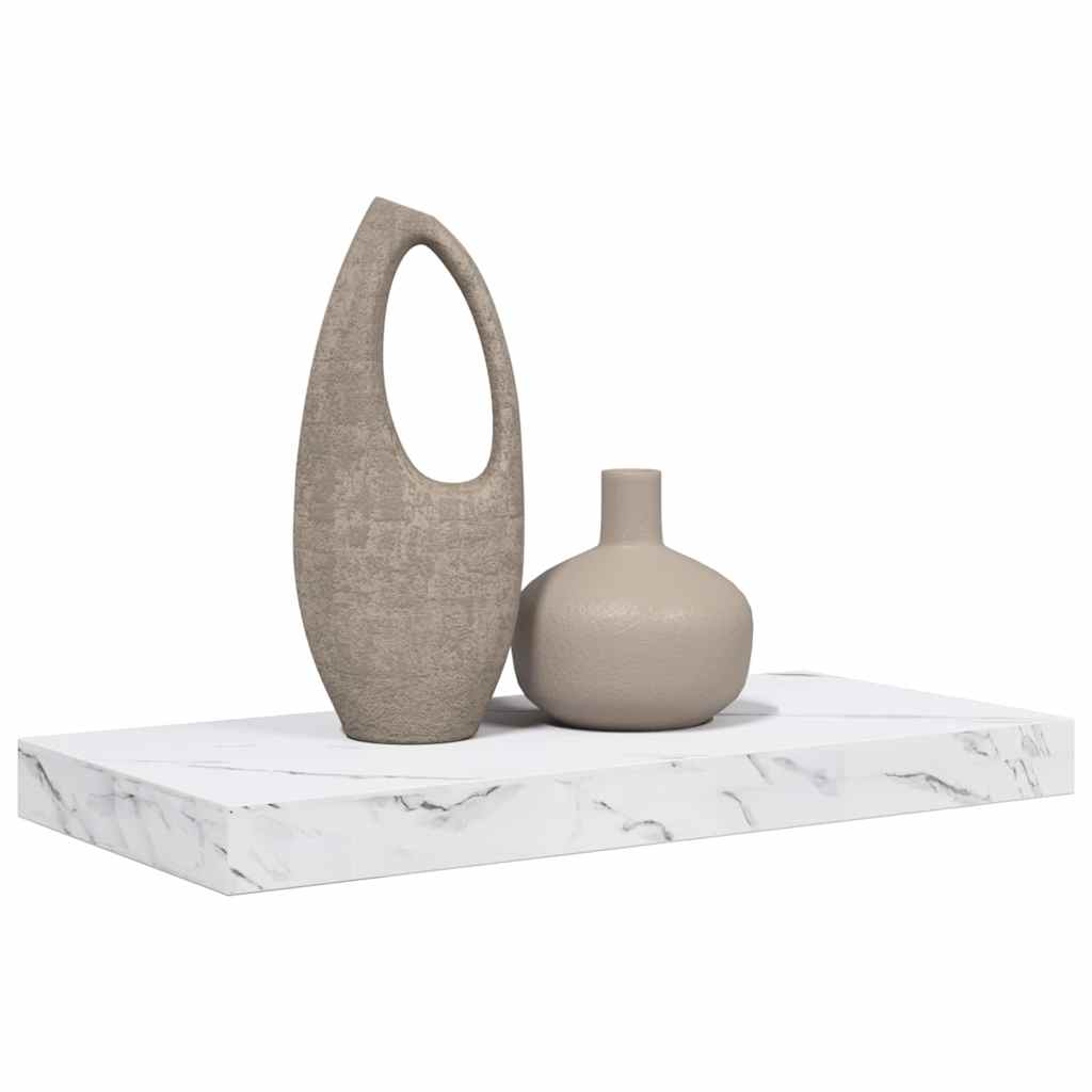 Wandregal Wandmontiert Weiß Marmor 50 x 23 x 4 cm Holzwerkstoff